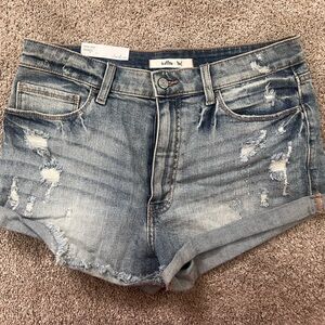 Willow and root Distressed Blue Denim Jean Shorts
